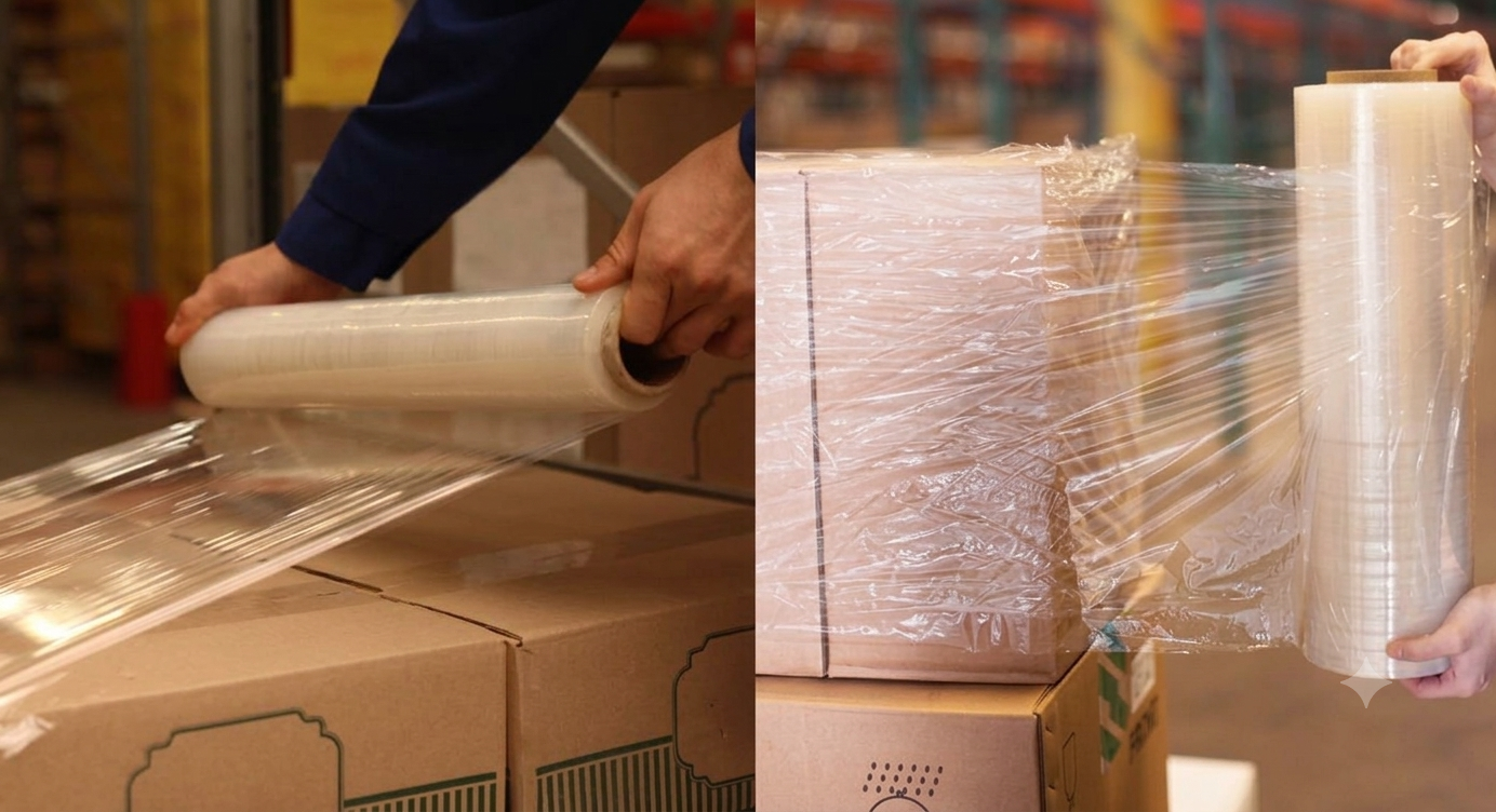 Màng PE quấn pallet bằng tay