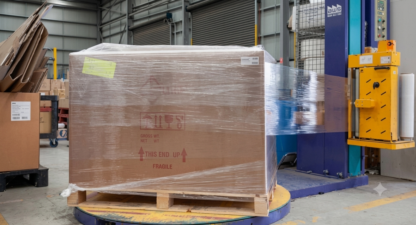 Màng PE quấn pallet bằng máy